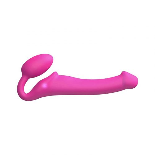 Strap-On-Me - Buigbare Strap-On Vibrator met Afstandsbediening Maat L - Fuchsia
