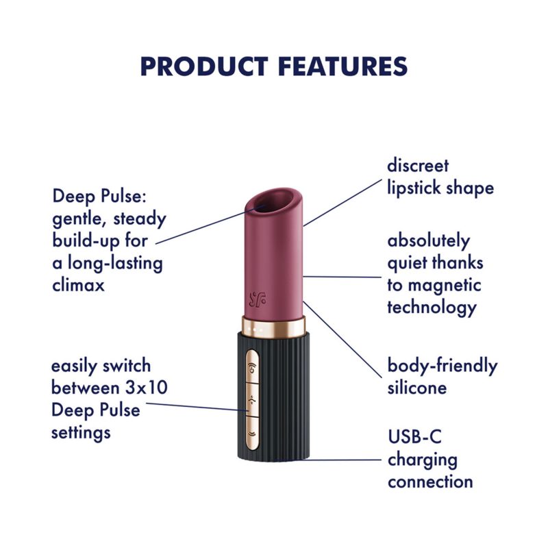 Satisfyer - Pro 2 Kiss - 3D Air Pulse Lipstick Vibrator - Zwart - Afbeelding 4