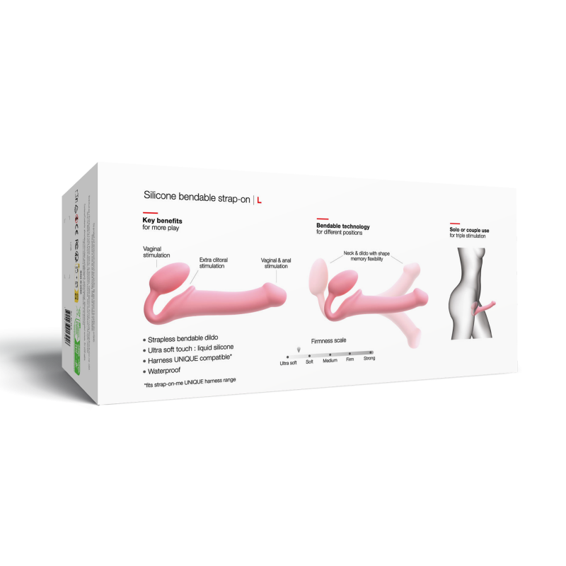 Strap-On-Me - Semi-Realistische Buigbare Strap-On Dildo Maat L - Roze - Afbeelding 4