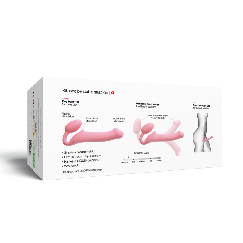 Strap-On-Me - Semi-Realistische Buigbare Strap-On Dildo Maat XL - Roze - Afbeelding 4