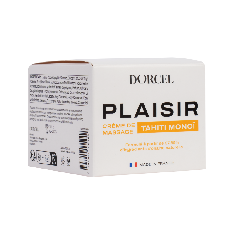 Dorcel - Plaisir - Tahiti Monoï - Massagecrème - 150 ml - Afbeelding 3