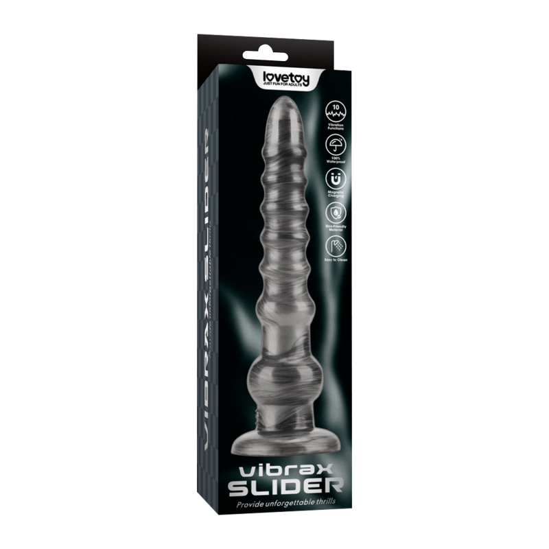 LoveToy - Kingsize Vibrerende Vibrax Slider 32 cm - Zilver - Afbeelding 2