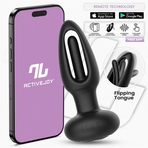IY - Zack - Anale plug met bewegende tong (met app-bediening) - Zwart