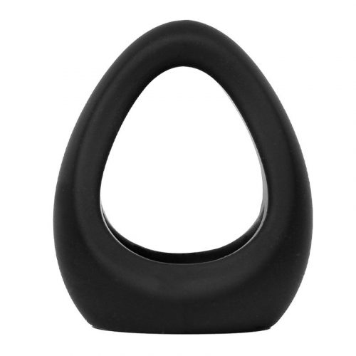 Rimba Bondage Play - Siliconen Driehoekige Cockring - Zwart
