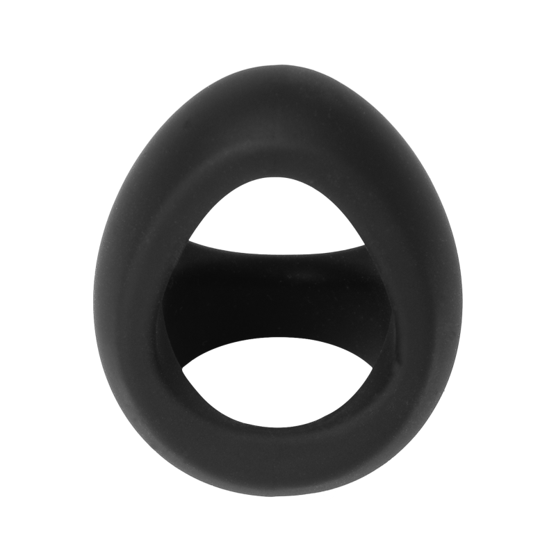 Rimba Bondage Play - Siliconen Driehoekige Cockring - Zwart - Afbeelding 2