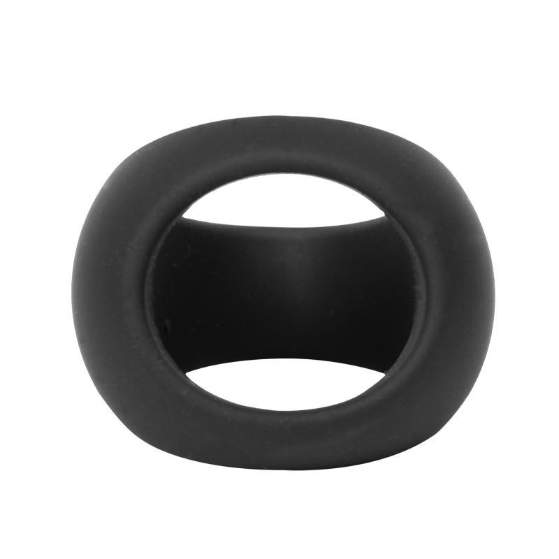 Rimba Bondage Play - Siliconen Driehoekige Cockring - Zwart - Afbeelding 3