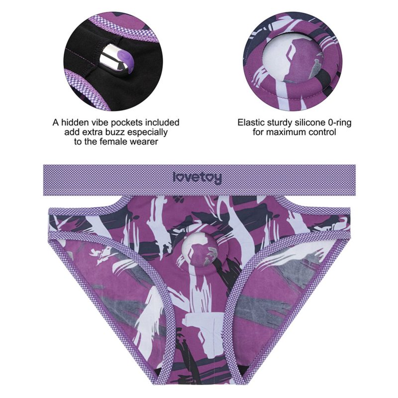 LoveToy - Ingen - Violet Strap-on Slipje Maat M/L - Paars - Afbeelding 13