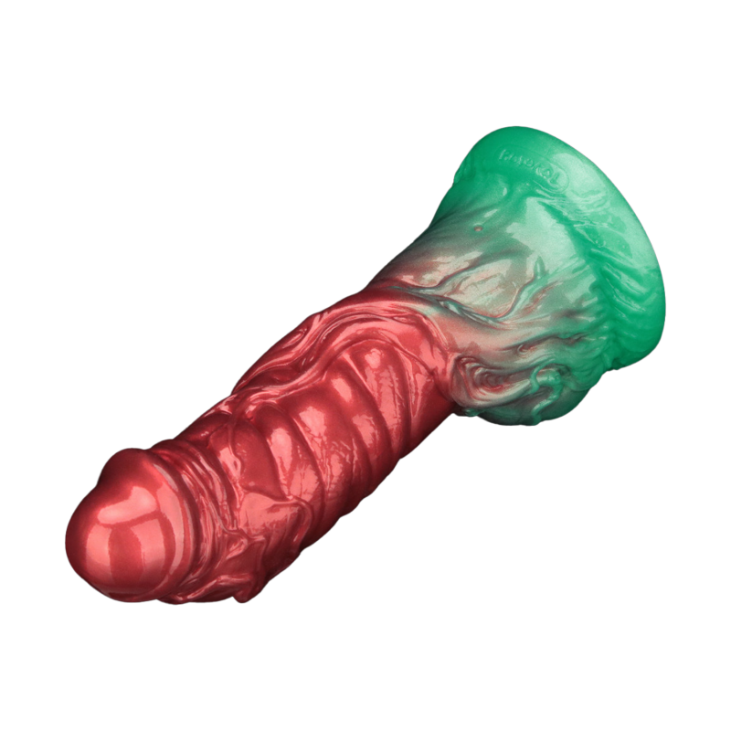 LoveToy - Dual Density Opblaasbare Dildo 7,5" / 19 cm - Rood/Groen - Afbeelding 7