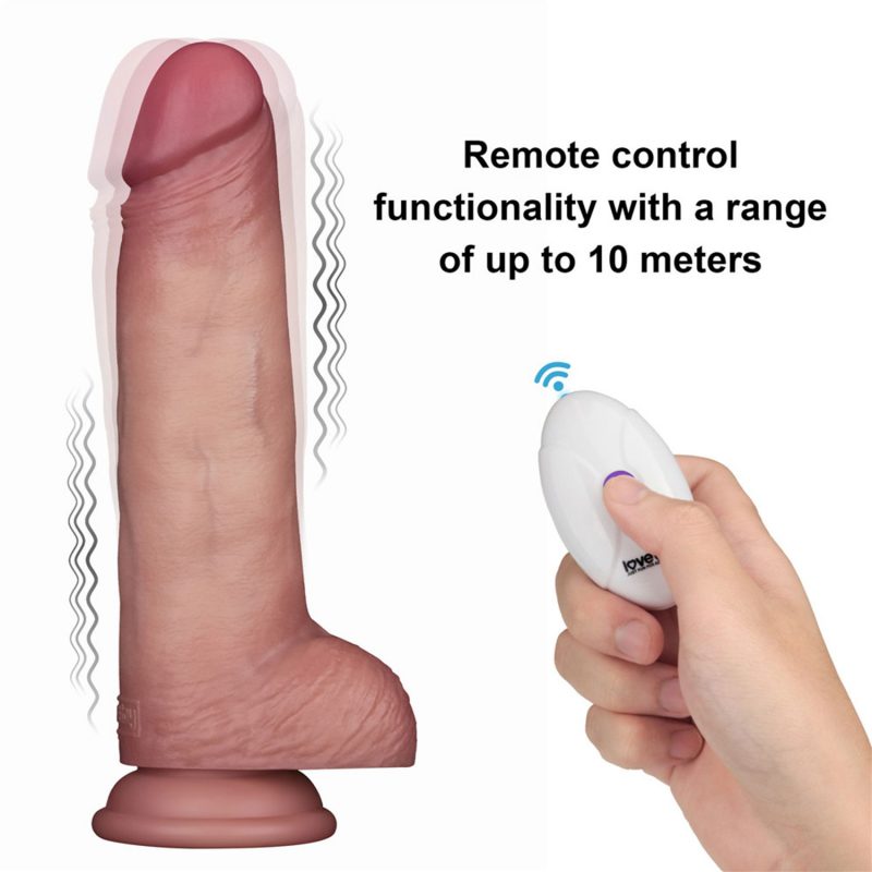 LoveToy - Vibrerende Sliding Skin Pro II met afstandsbediening - 8,5" / 22 cm - Nude - Afbeelding 6