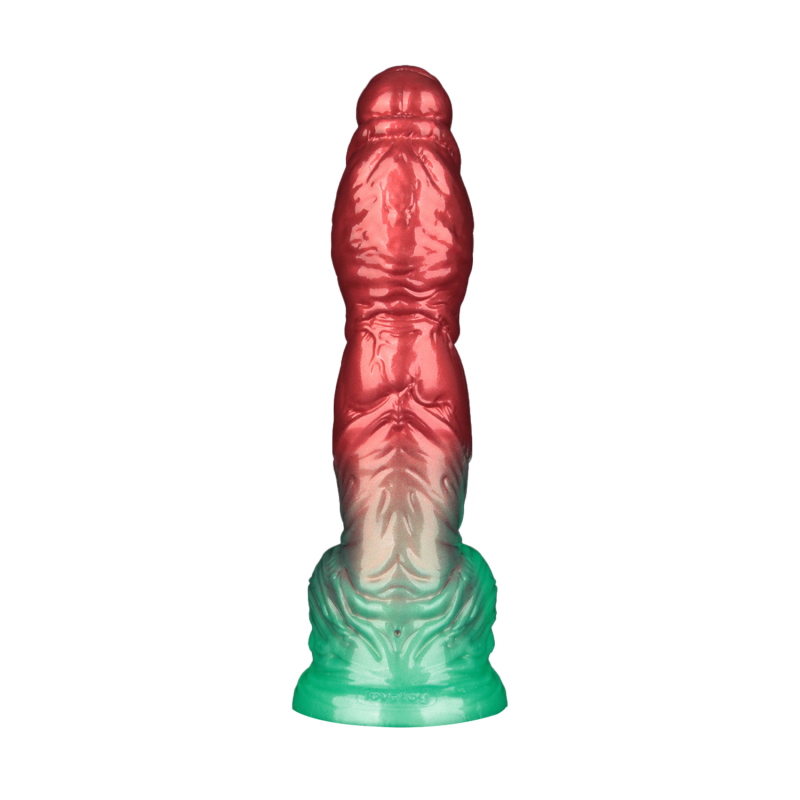 LoveToy - Dual Density Opblaasbare Dildo 10" / 25 cm - Rood/Groen - Afbeelding 6