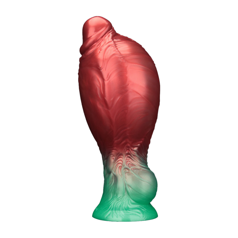 LoveToy - Dual Density Opblaasbare Dildo 8"/ 20 cm - Rood/Groen - Afbeelding 10