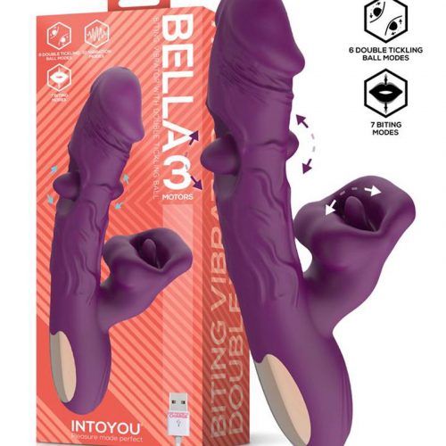 IY - Bella - Triple Motor Vibrator with Double Tickling Ball and Bitting  - Paars