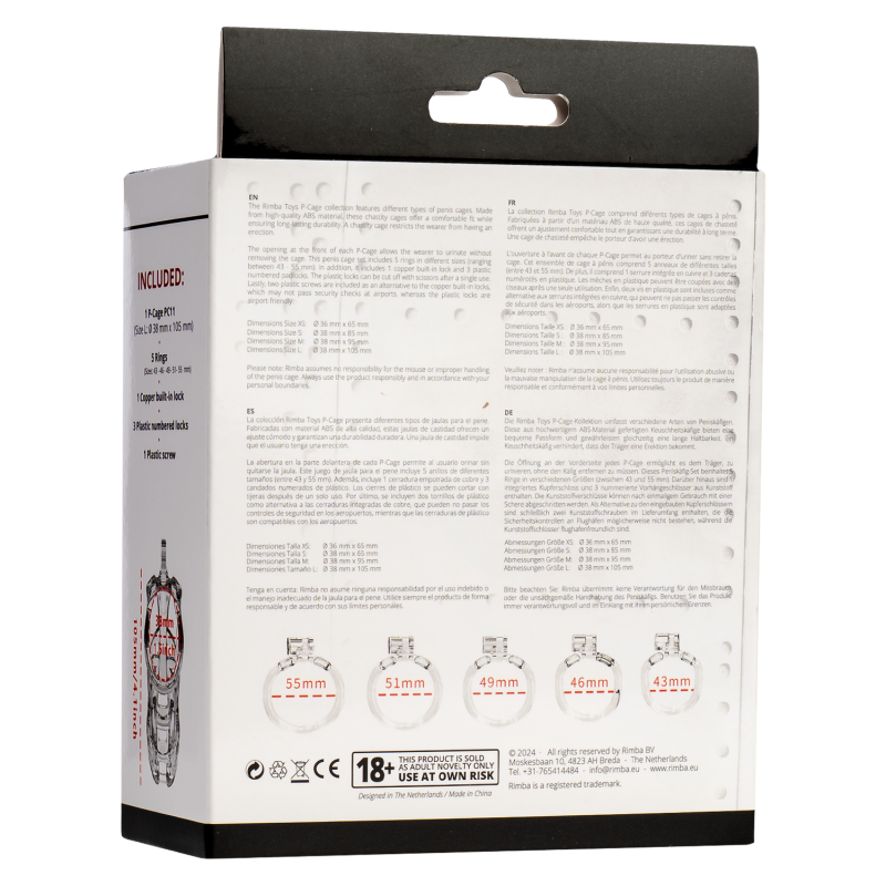 Rimba P-Cage - P-Cage PC11 - Peniskooi maat L - Transparant - Afbeelding 7