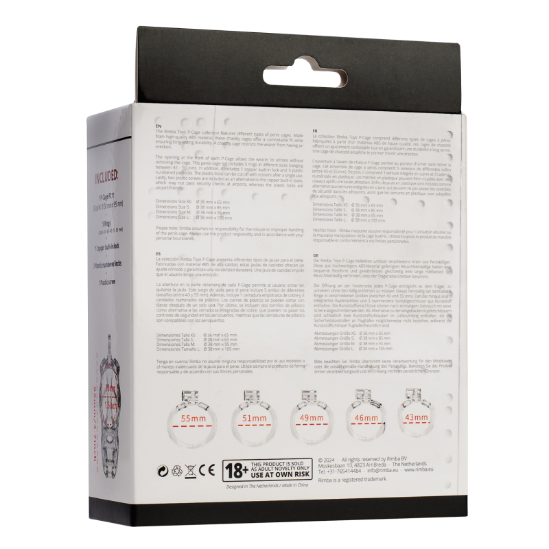Rimba P-Cage - P-Cage PC11 - Peniskooi maat M - Transparant - Afbeelding 7