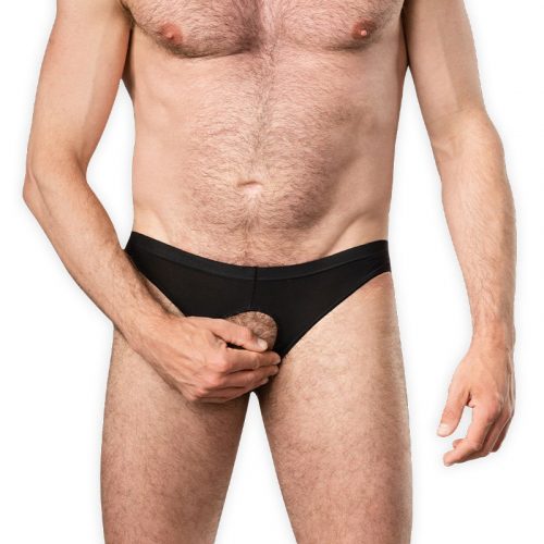 Amorable by Rimba - Slip met Open Kruis - One Size - Zwart