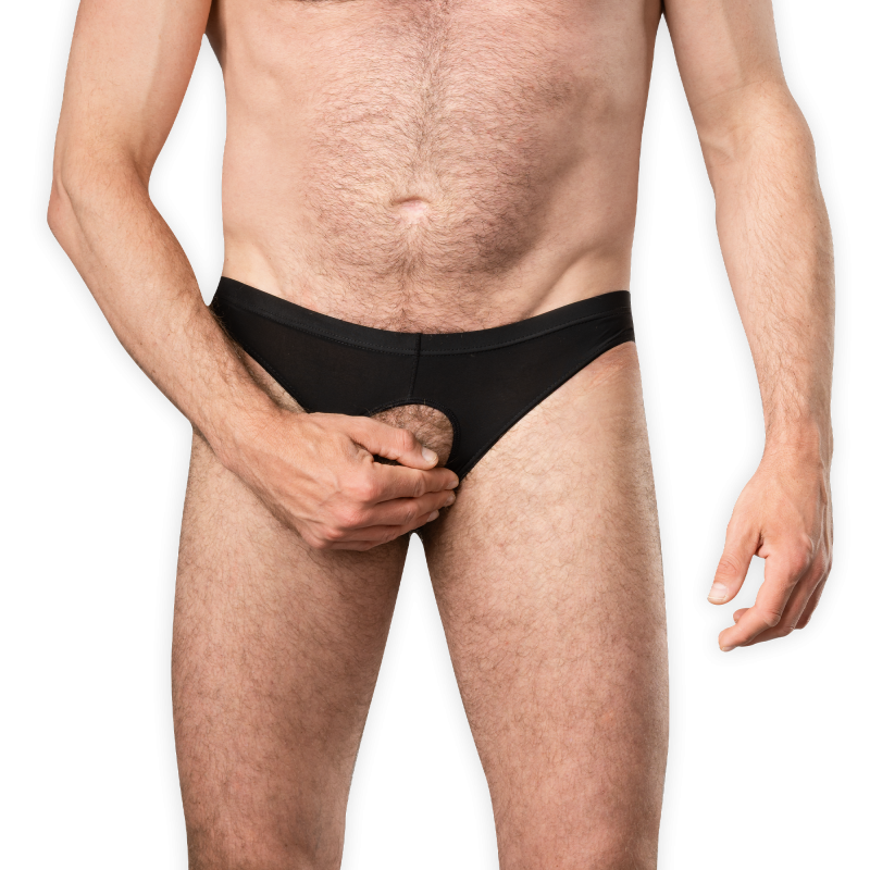 Amorable by Rimba - Slip met Open Kruis - One Size - Zwart - Afbeelding 3
