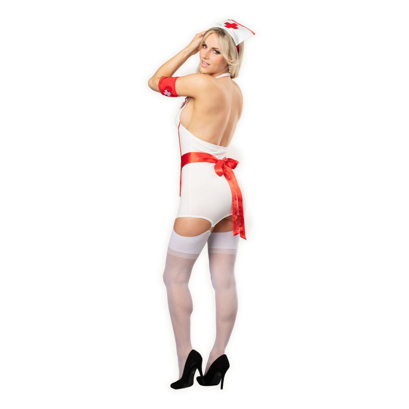 Amorable by Rimba - Verpleegsters uniform - Wit, Rood - Afbeelding 3